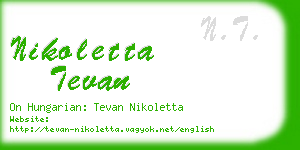 nikoletta tevan business card